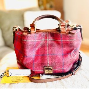 Dooney And Bourke Tiverton Plaid Cranberry Crossbody